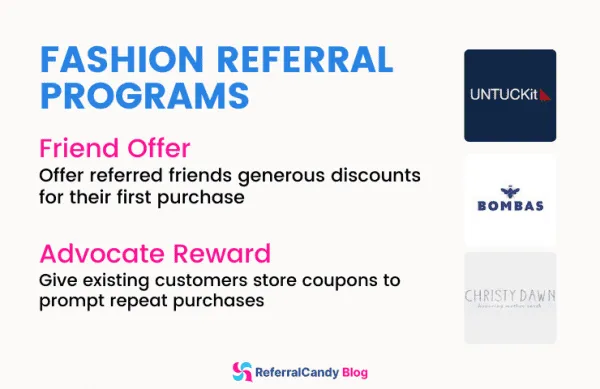 shopify fashion referral programs - referral incentives untuckit bombas christy dawn referralcandy