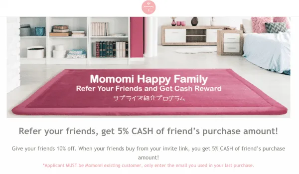 momomi referral program baby products shopify referral examples referralcandy