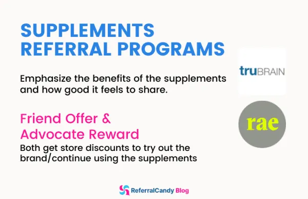 shopify health nutrition supplements referral programs - trubrain rae wellness referralcandy