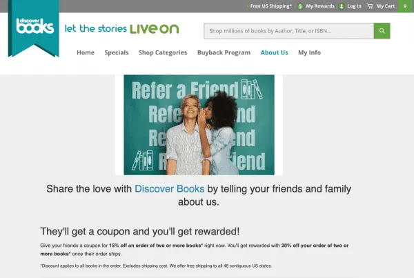 discover books referral program books shopify referral examples bookstore referralcandy