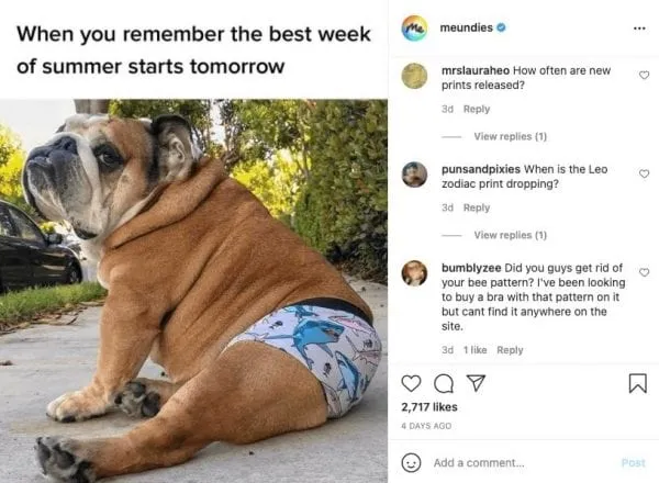 MeUndies social media