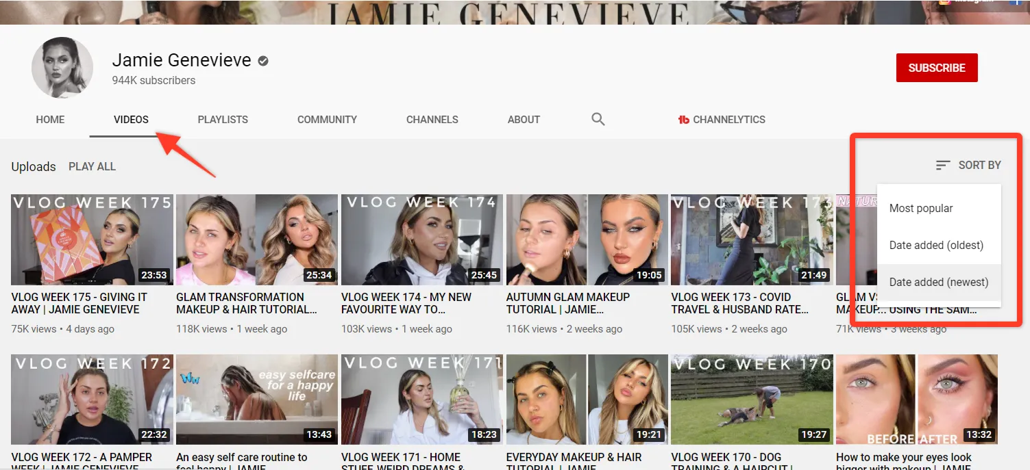 youtube competitor research