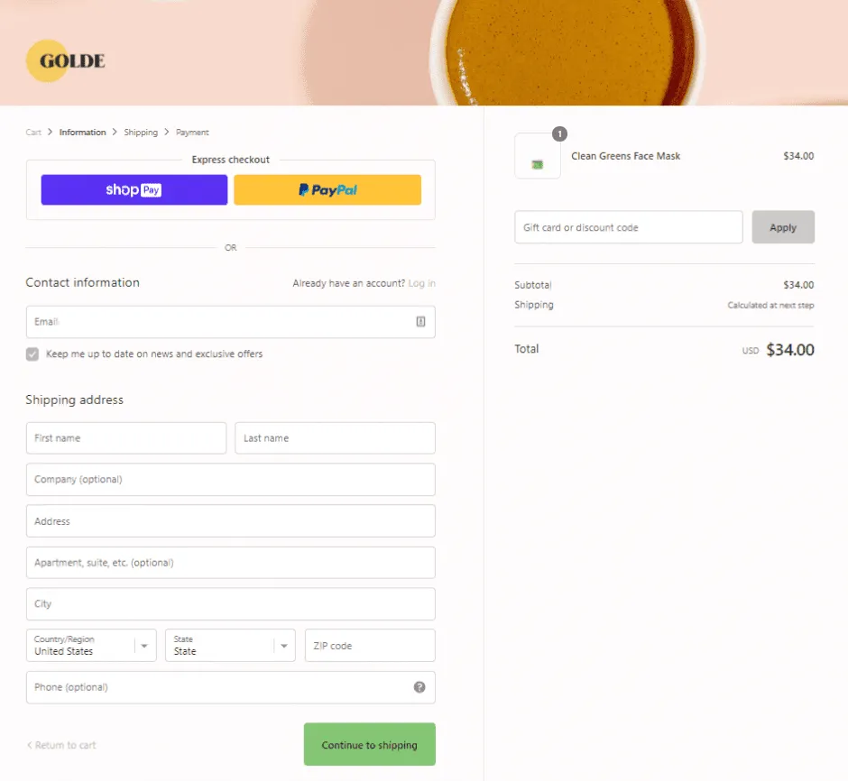 easy checkout process to reduce cart abandonment