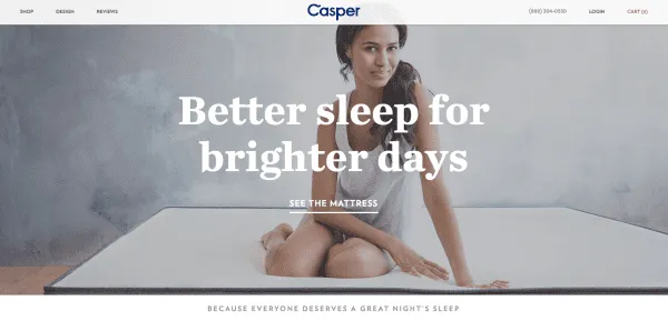 Casper homepage Practical Value Contagious Jonah Berger ReferralCandy