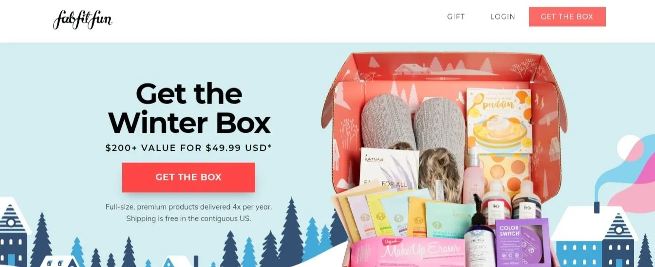 best ecommerce landing pages high converting fabfitfun clear value proposition fab fit fun subscription top ecommerce landing page
