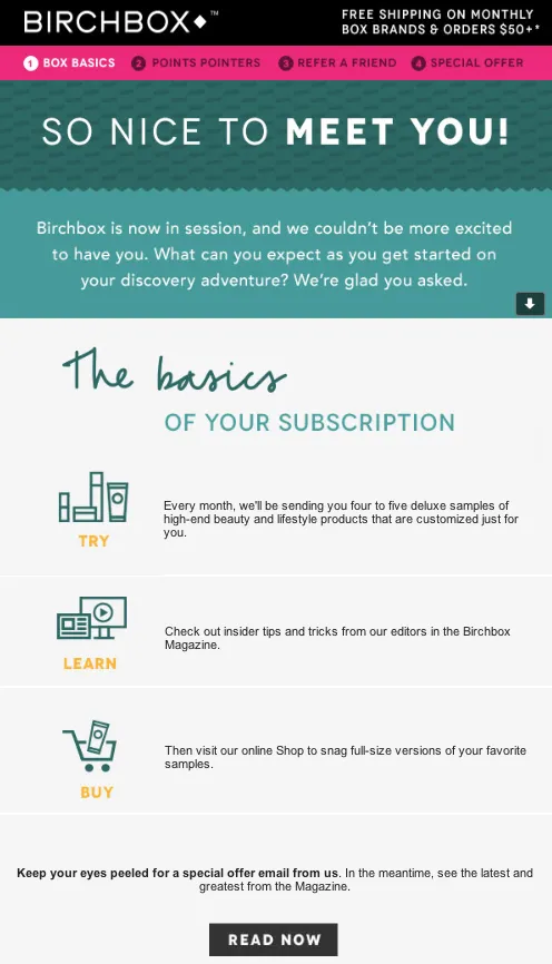 how to write welcome email examples ecommerce - birchbox welcome email brilliant use customer emails