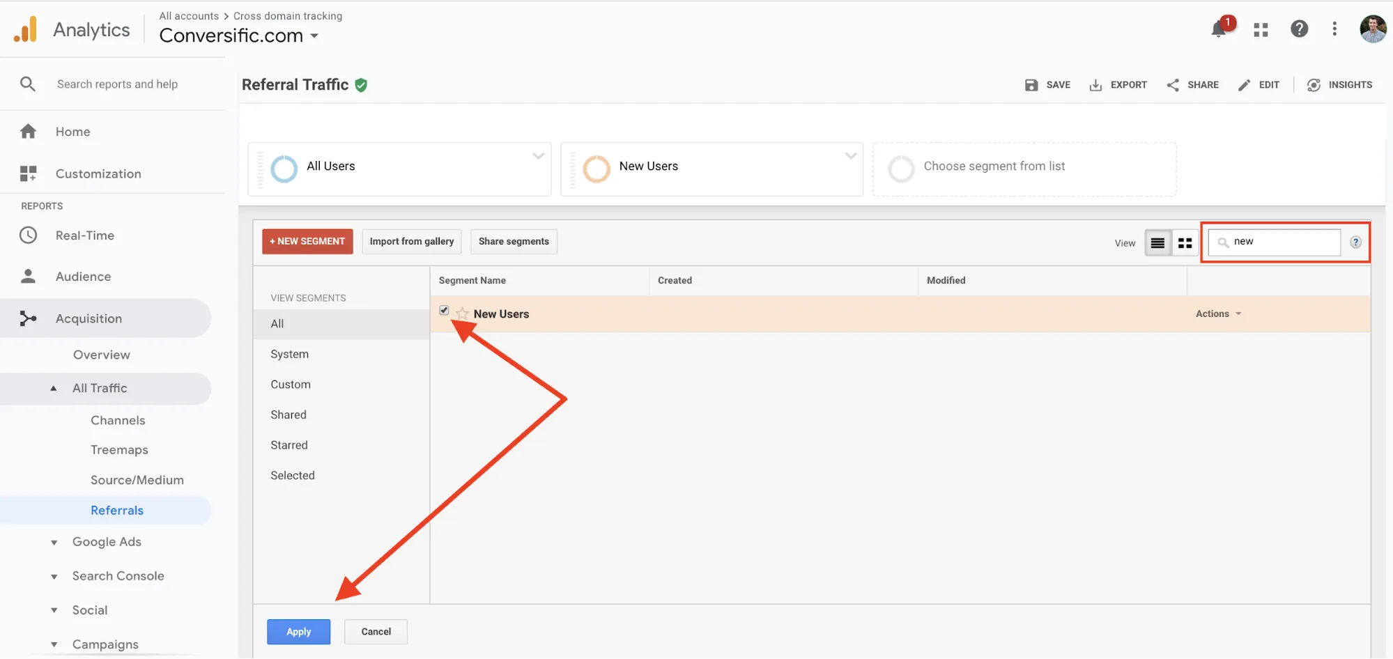 oogle analytics referral traffic - how to segment new users in google analytics