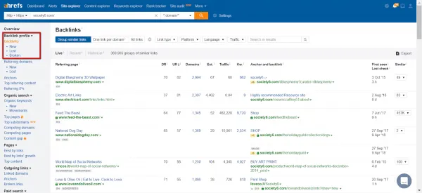 building backlinks shopify - ahrefs site explorer 2