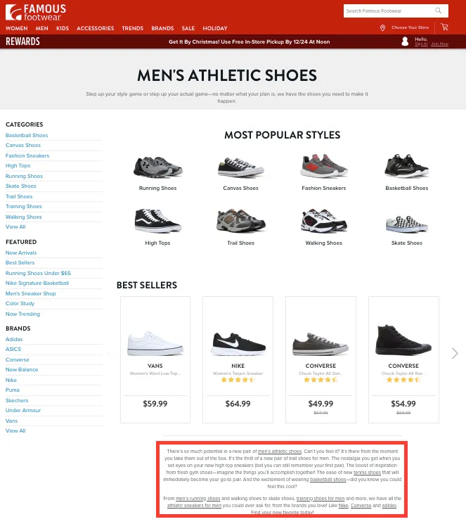 referralcandy shopify keyword research famous footwear