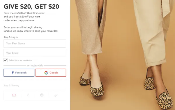 Valentine's Day referral programs - Rothy's