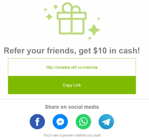 share your referral links