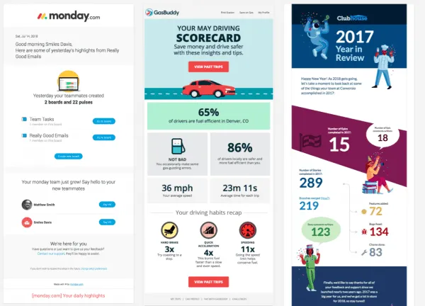 really good emails - personalised and visual content