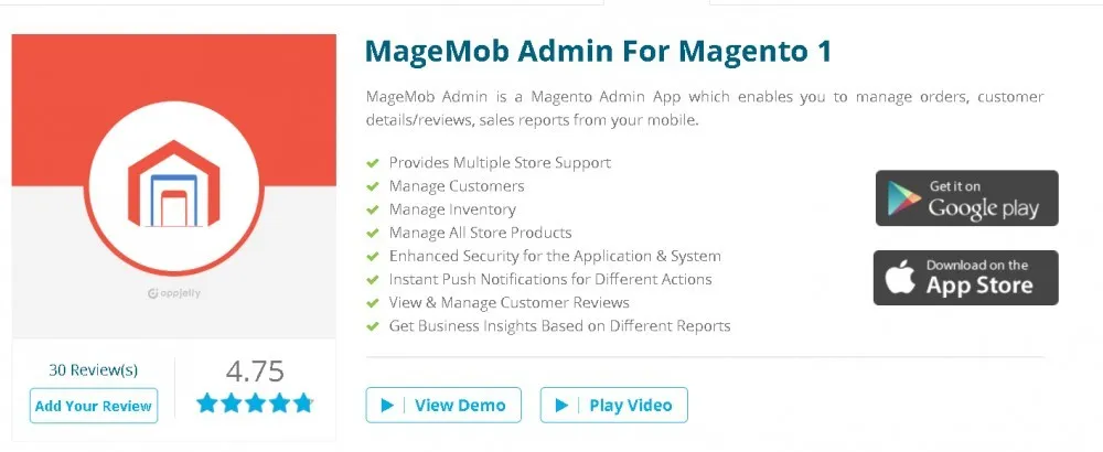 Best Apps in the Magento Marketplace: MageMob Admin