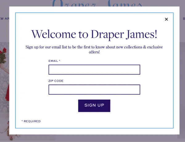 Grow Your Email List: Welcome visitors with a special offer