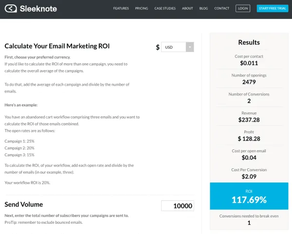 email marketing roi