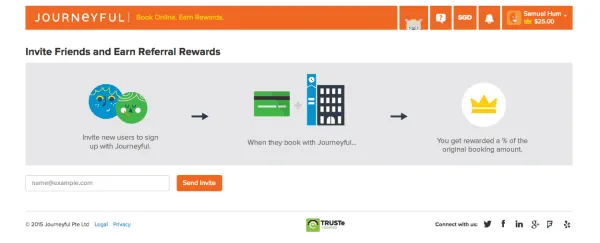 Journeyful invite your friends ReferralCandy