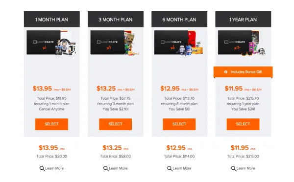 Loot Crate homepage 