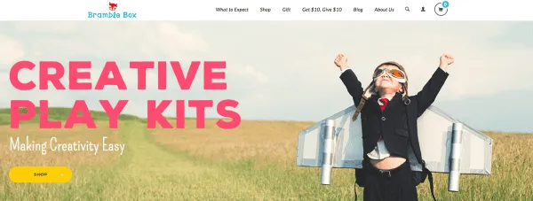 Bramble Box homepage 