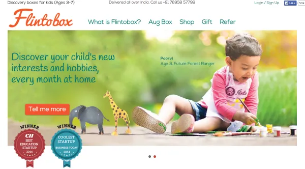 Flintobox homepage 
