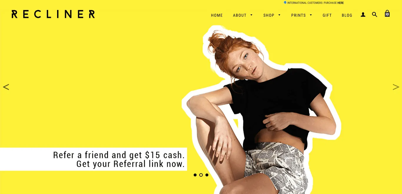 Successful Fashion Referral Program Examples: Recliner