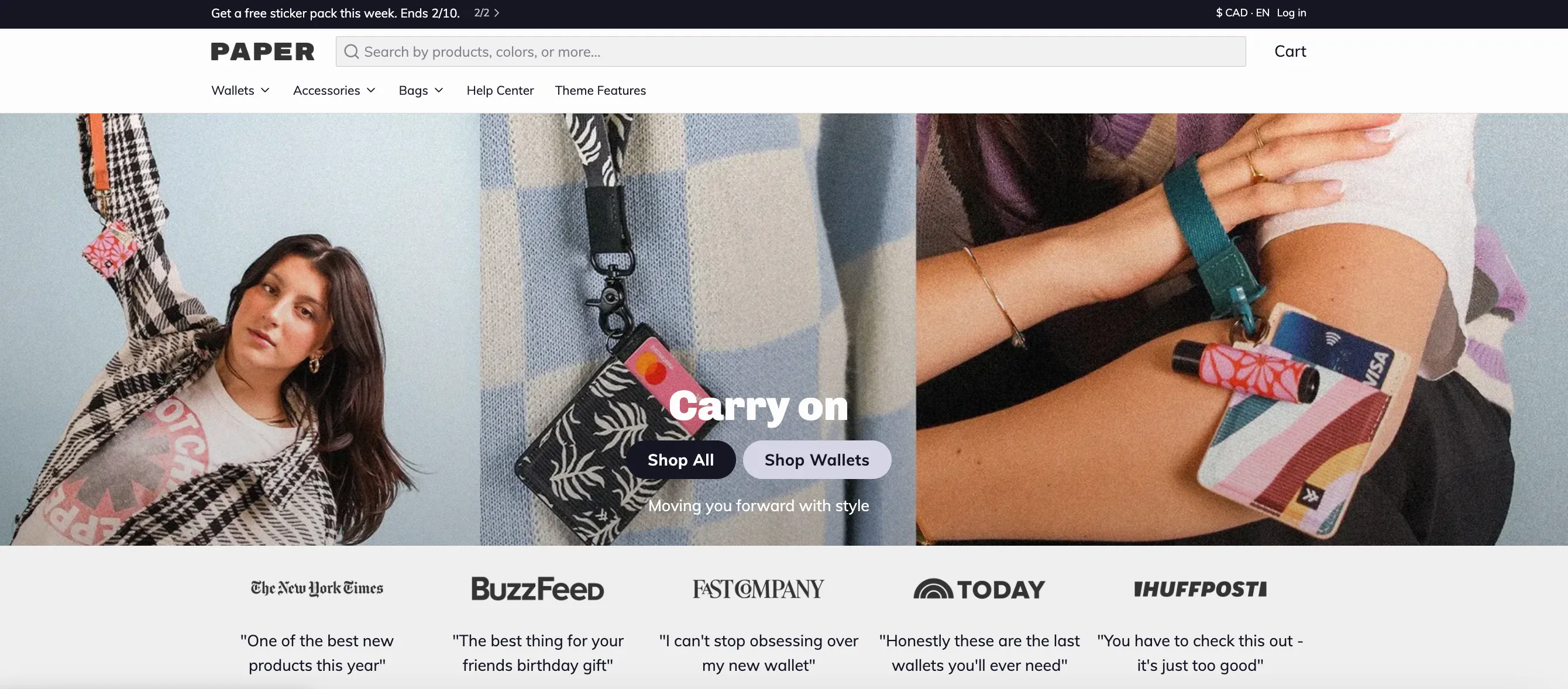Taiga Shopify theme landing page