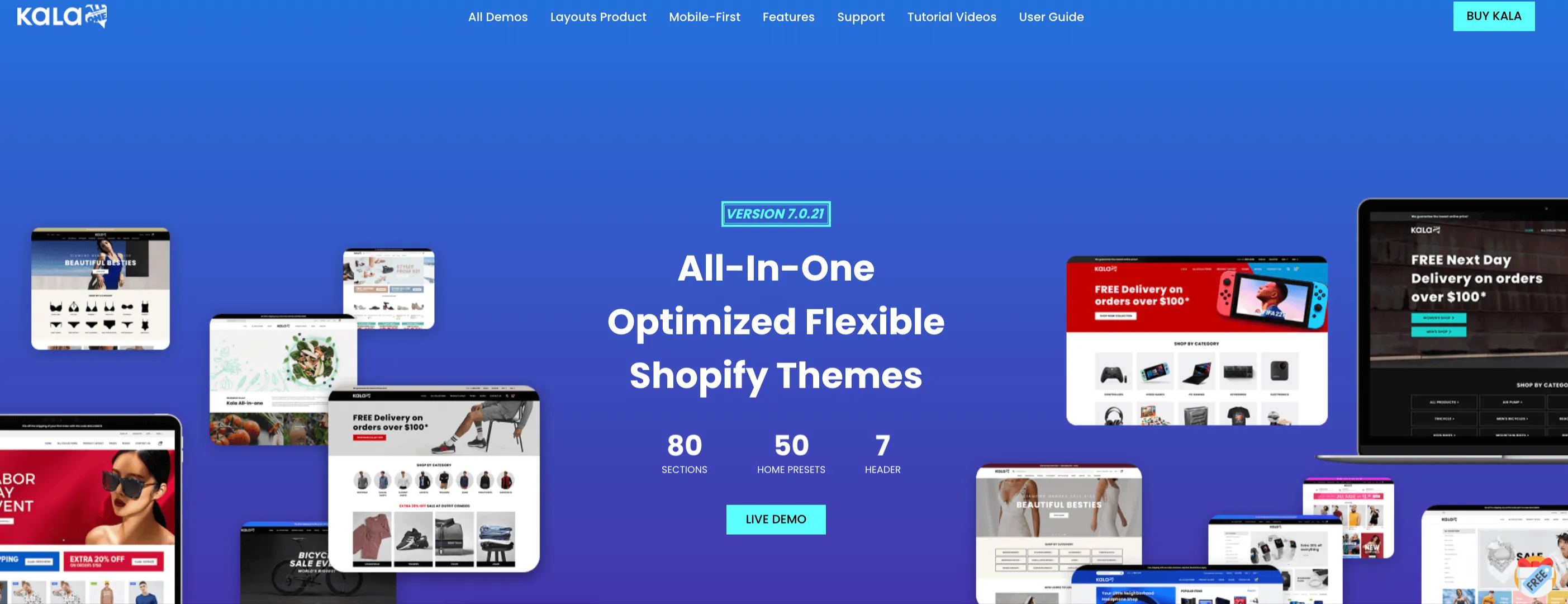 Kala Shopify theme demo page