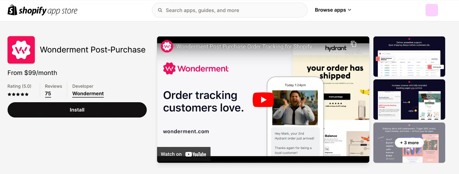 Shopify app called Wonderment