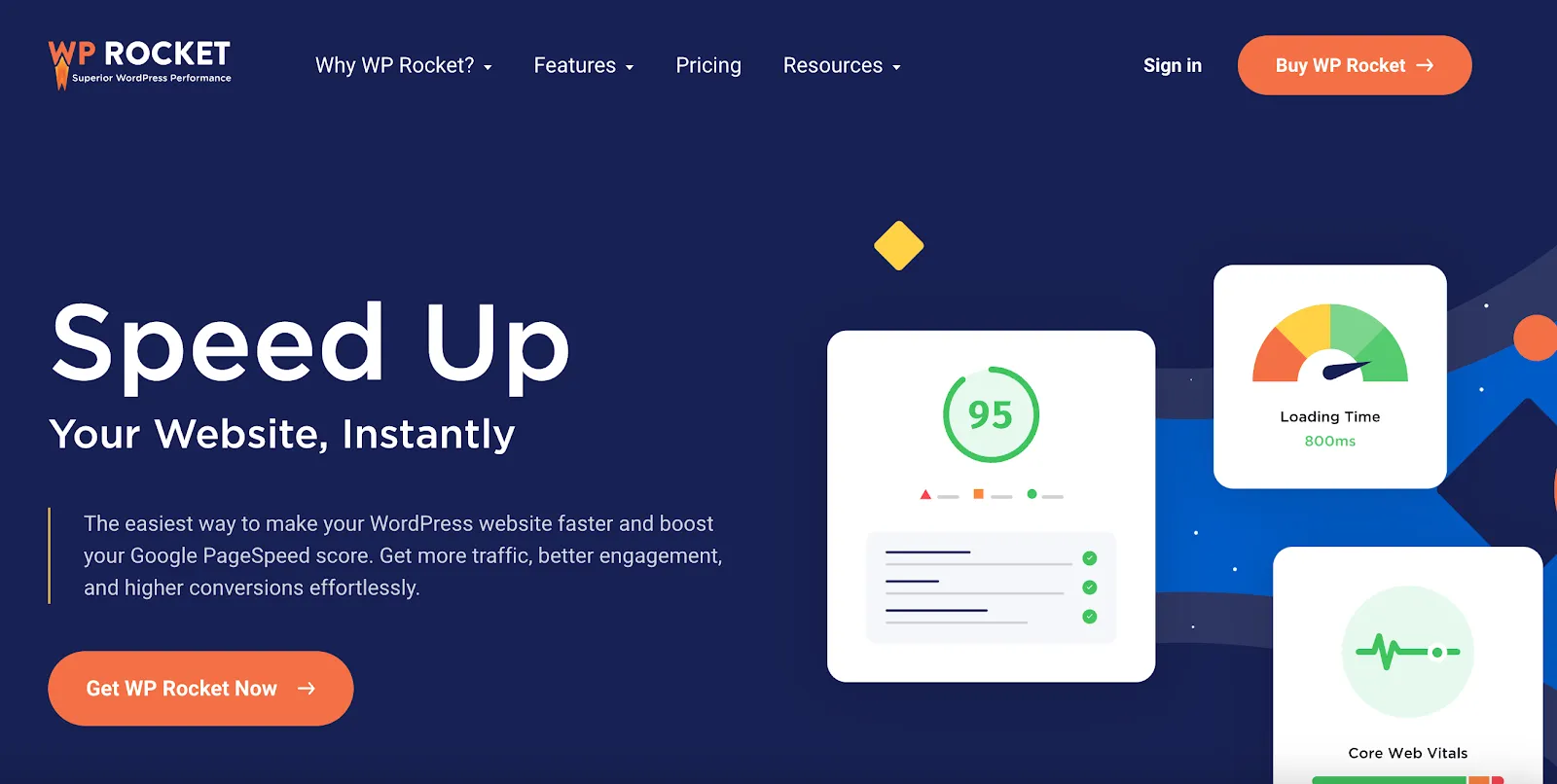 Home page of WP Rocket