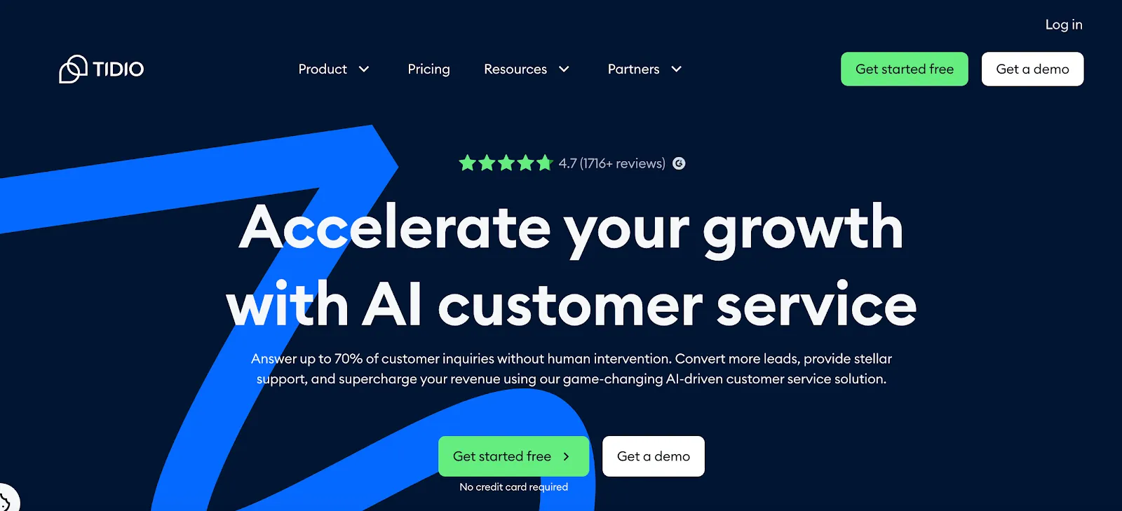 Home page of Tidio