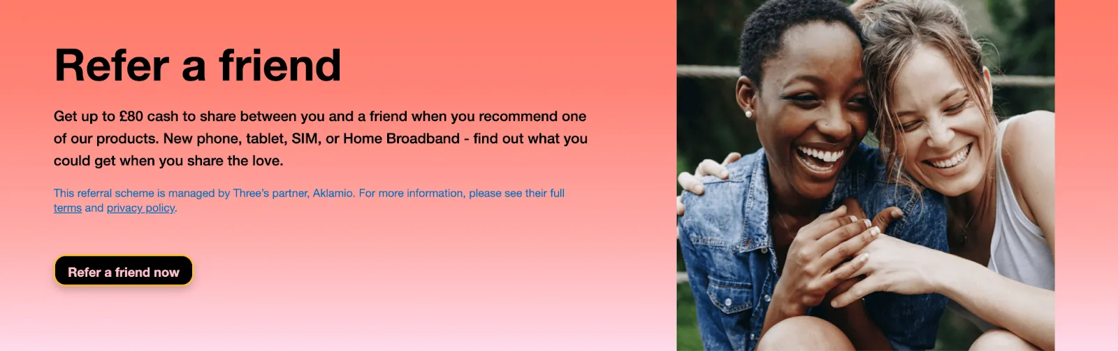 Three refer a friend program