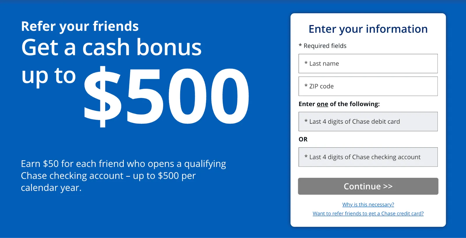 Chase Bank cash bonus campaign