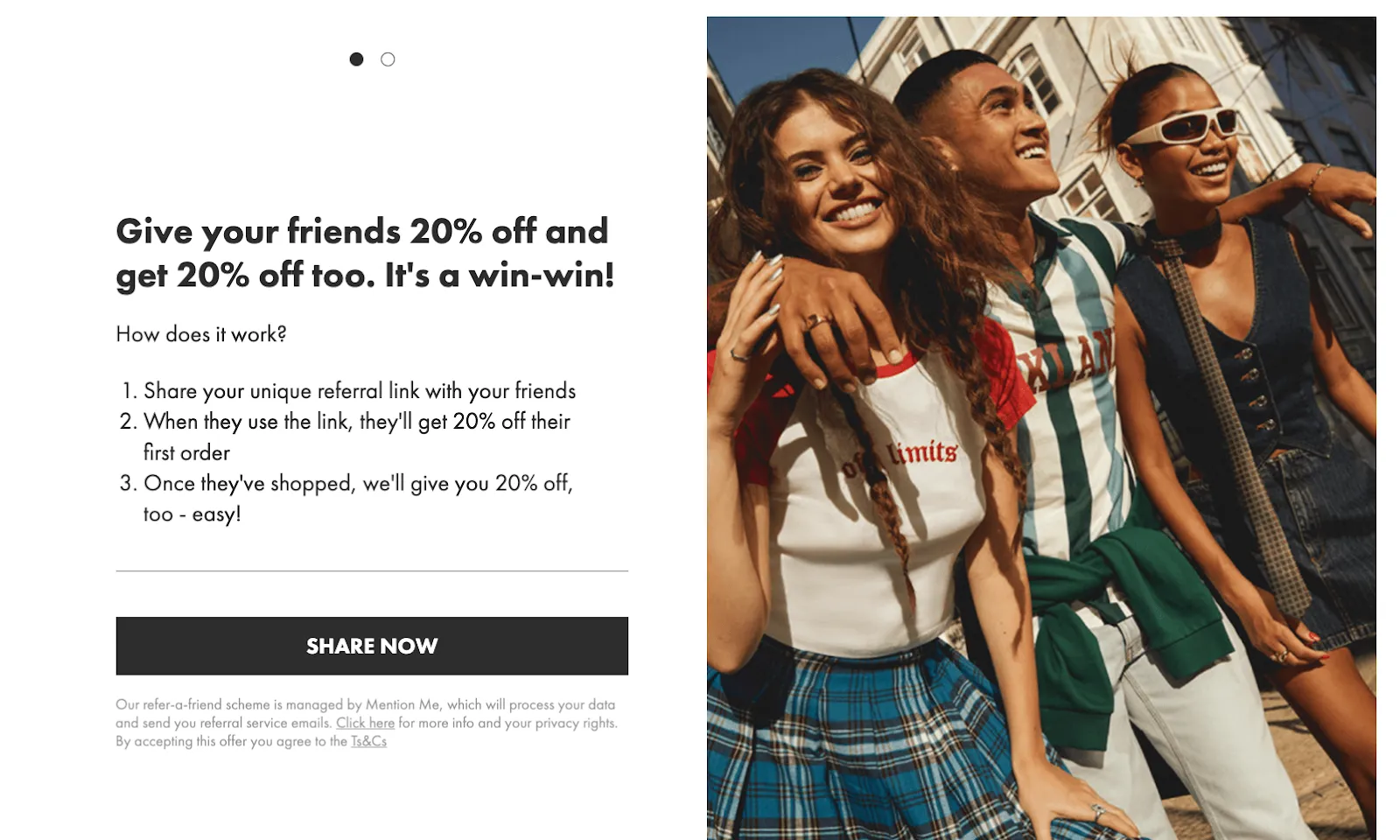 ASOS referral program example