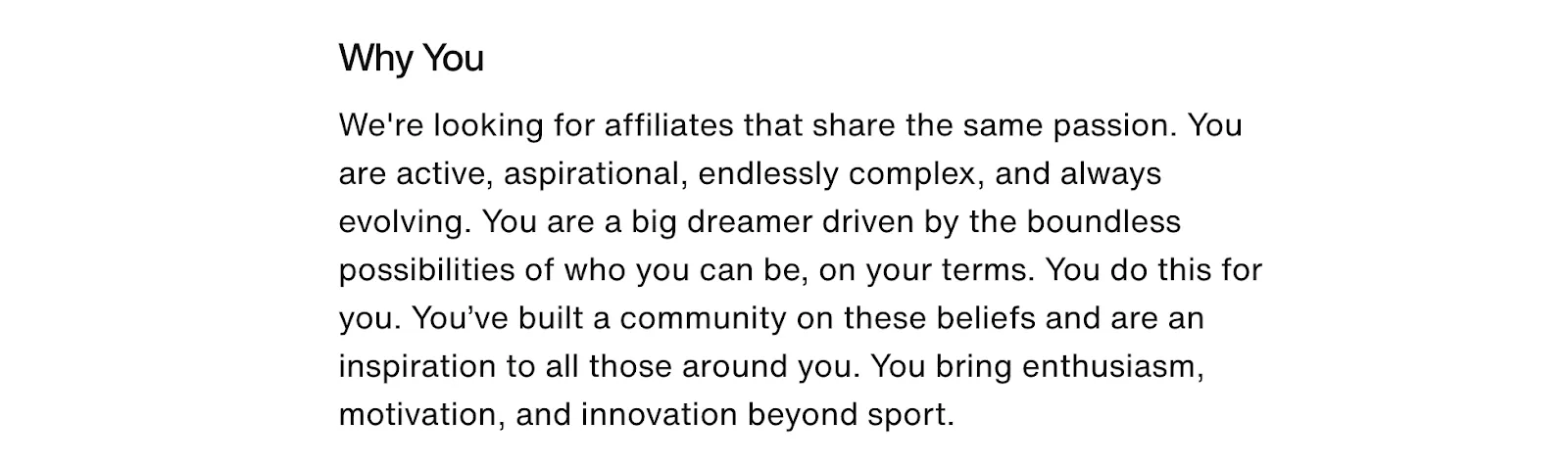 Nike's current affiliate program