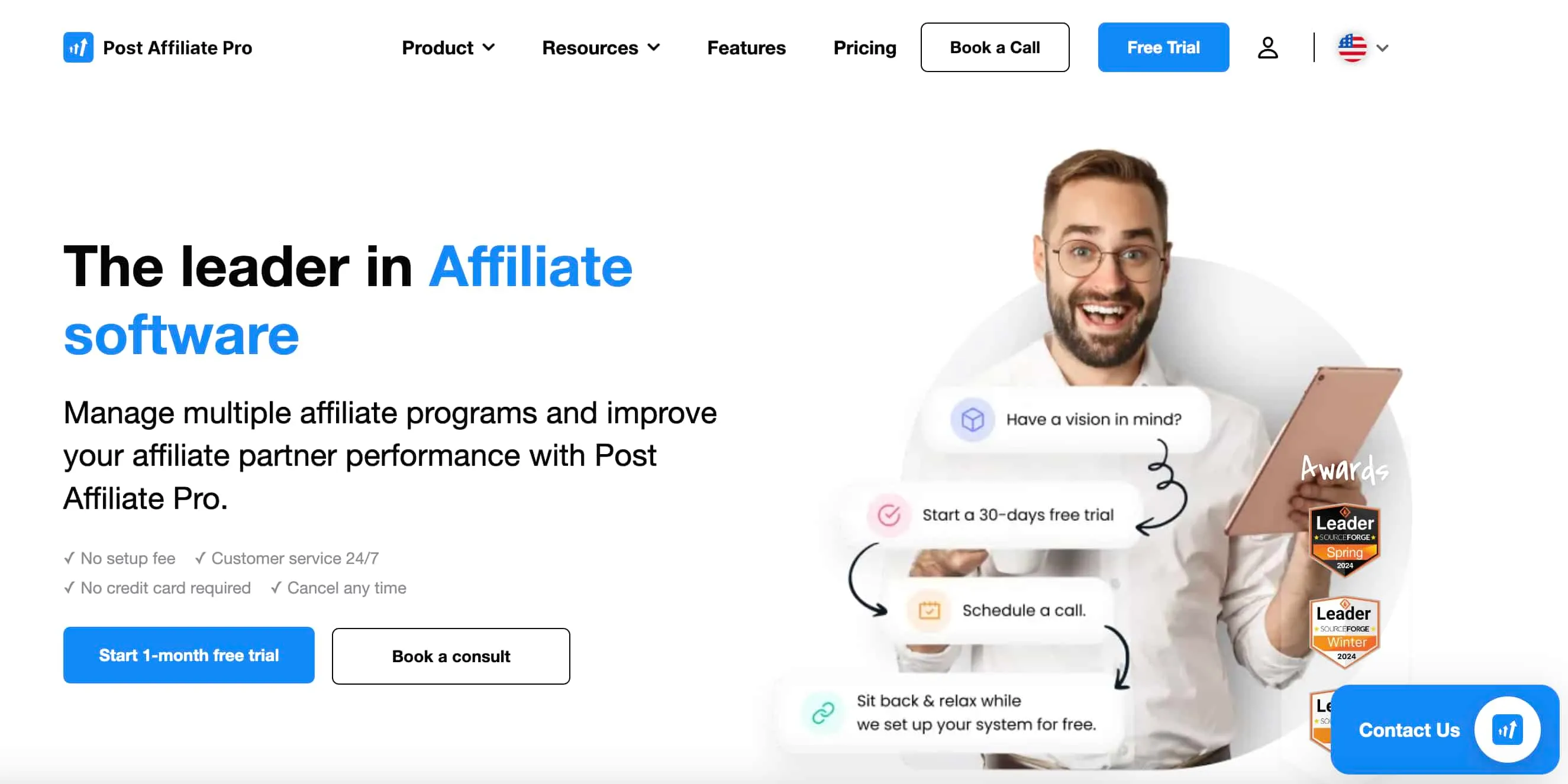 Home page of Post Affiliate Pro