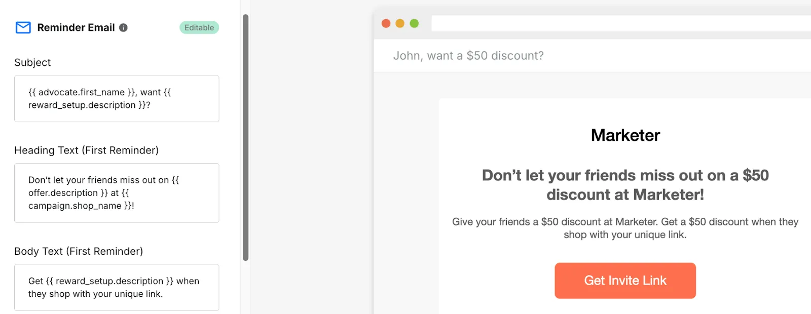 Affiliate program reminder email