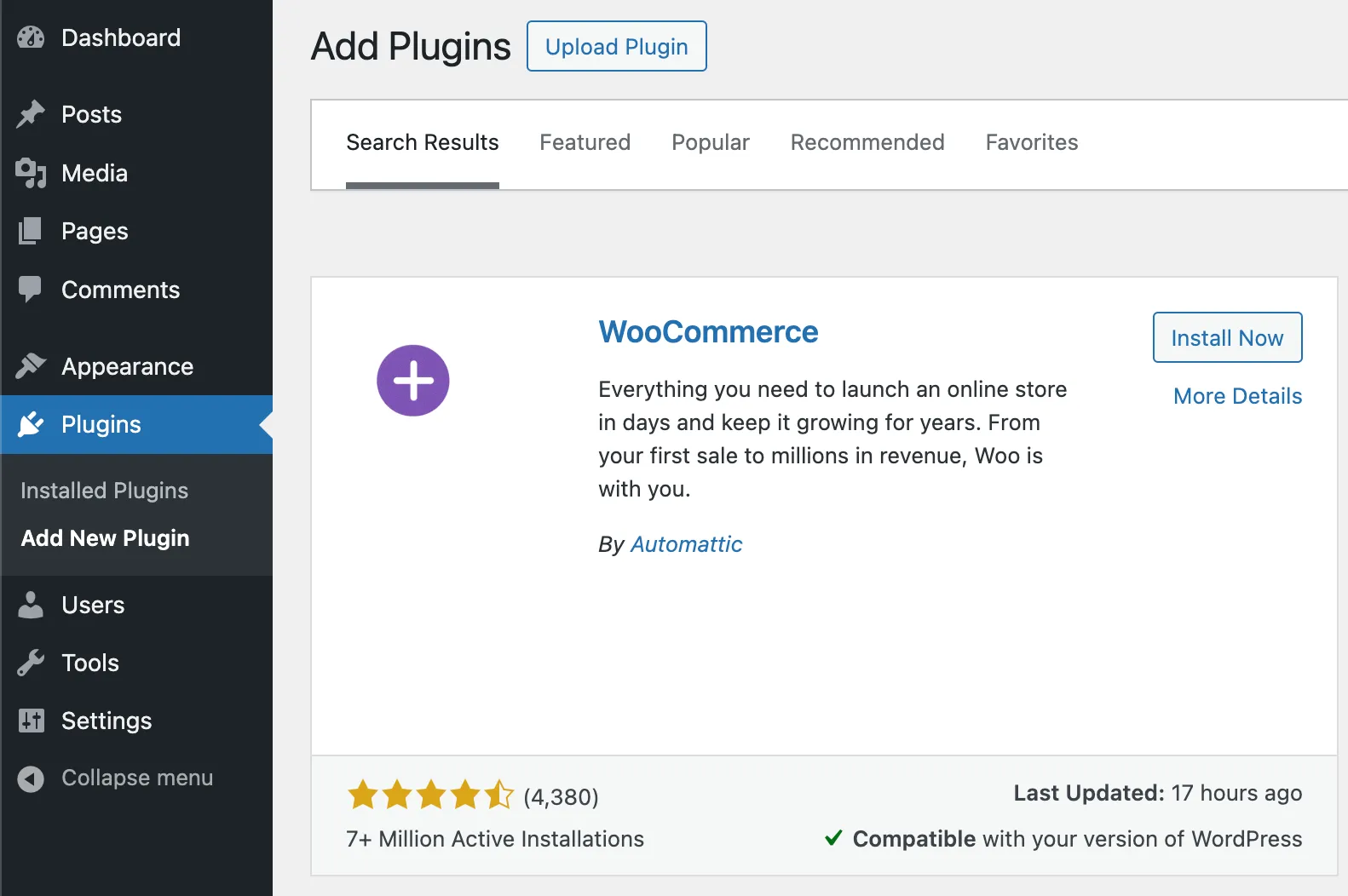 WordPress WooCommerce plugin
