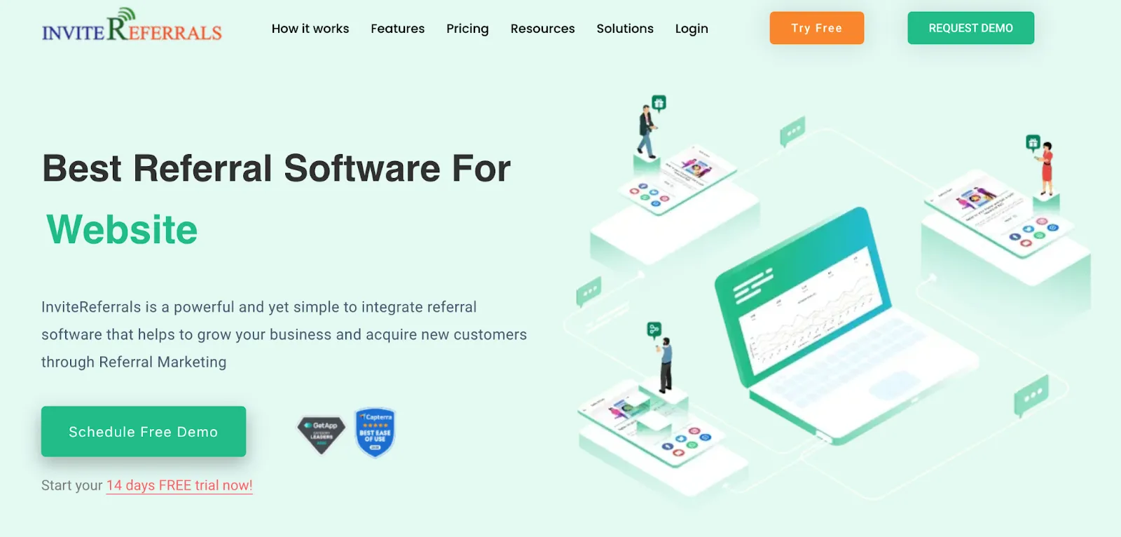 Home page of InviteReferrals