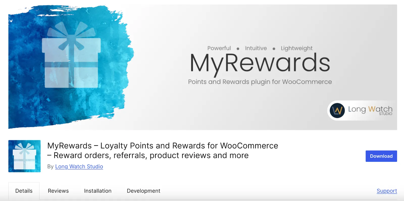 Product page of MyRewards