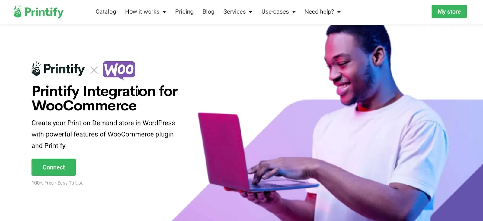 Home page of Printify