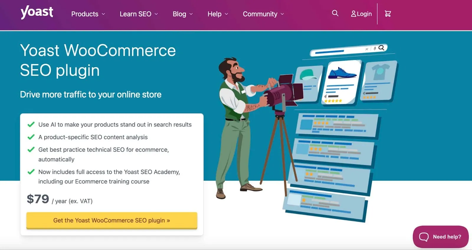Yoast WooCommerce SEO plugin landing page