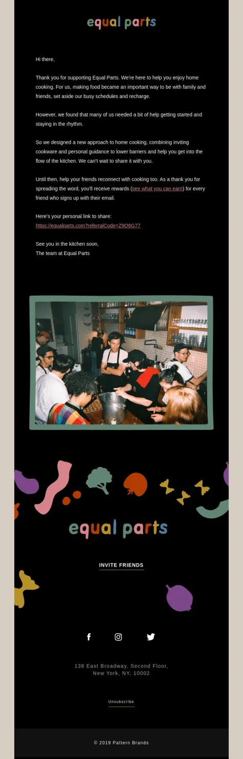 Equal parts referral email