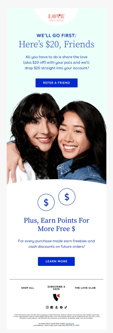Love wellness referral email