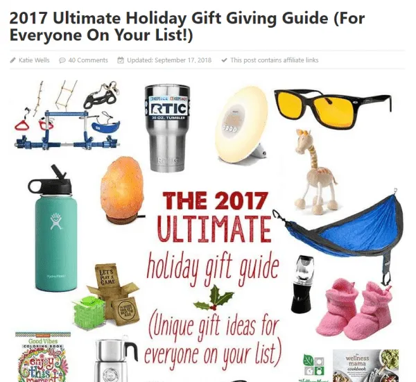 black friday seo checklist bfcm - gift guide content marketing