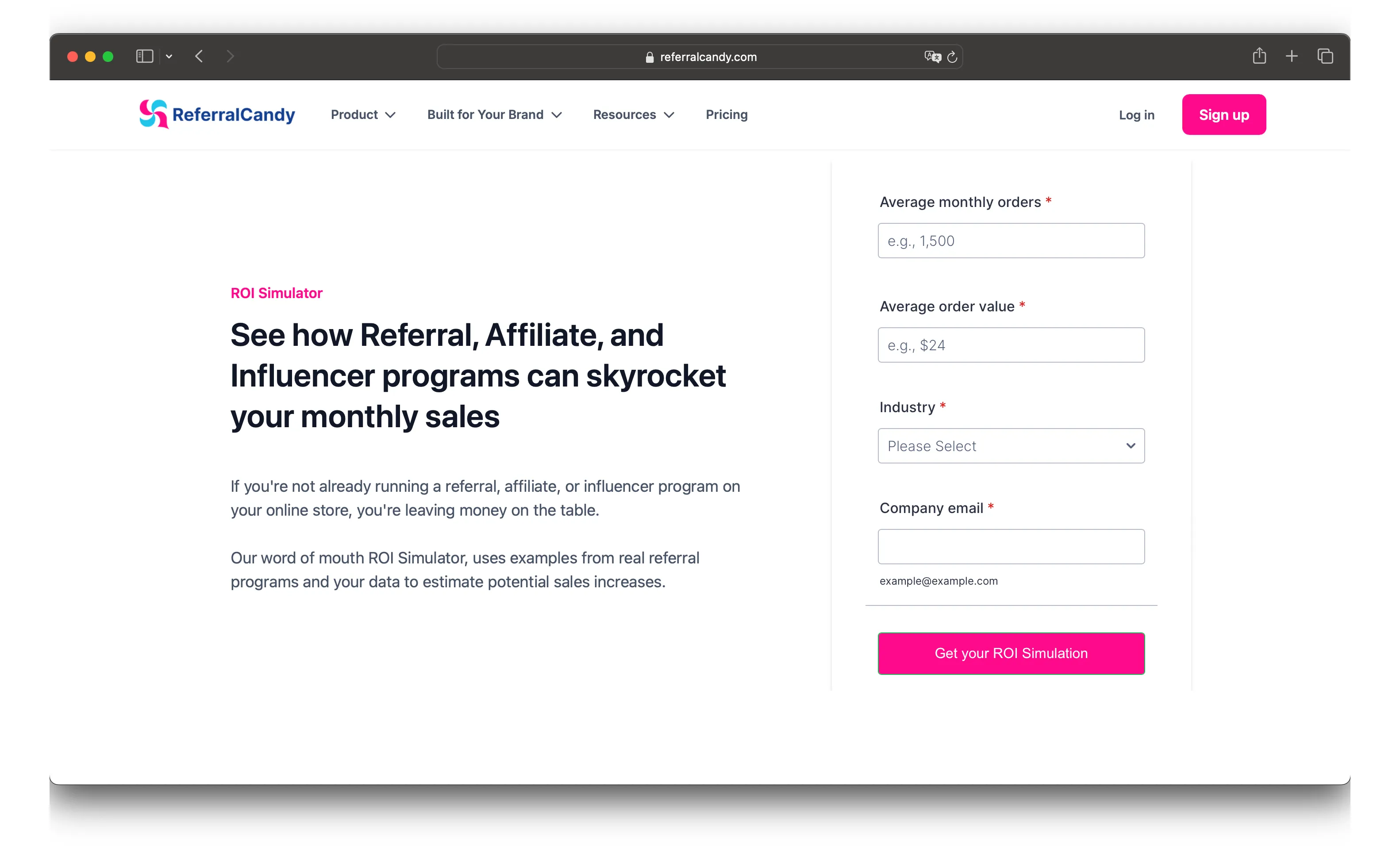 Referral Program ROI calculator