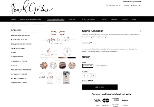 shopify digital products - peachcreme