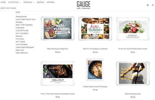 shopify digital products - gauge girl training