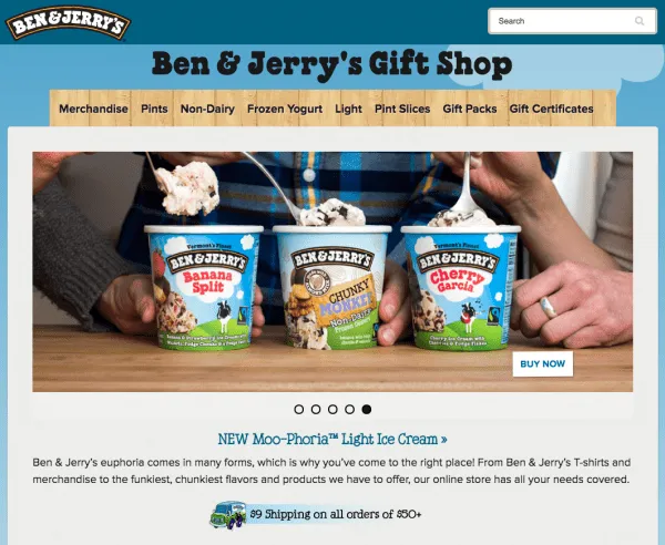BigCommerce Store Design: Ben & Jerry's