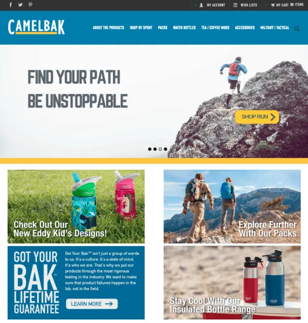 BigCommerce Store Design: Camelbak