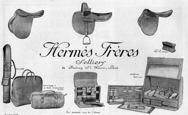 A 1923 ad of Hermes products