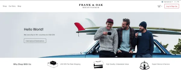 frank&oak-menswear-ecommerce-site